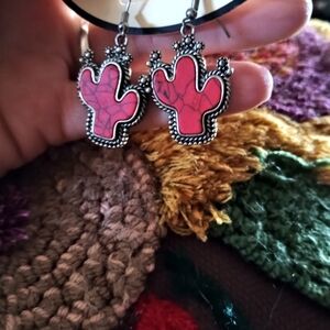 Red Cactus Earrings